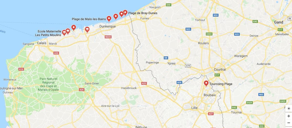 peta Notre pantai